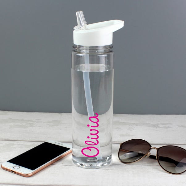  Personalised Name Water Bottle Pink image 1 of 5
