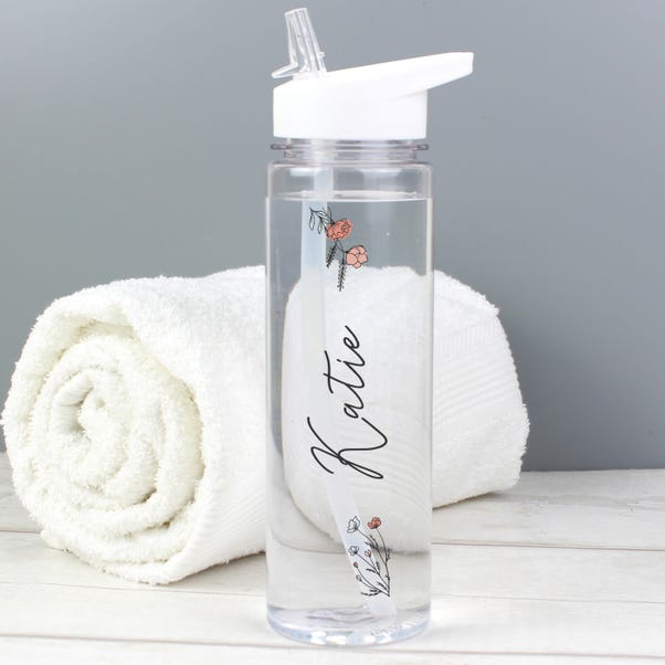  Personalised Floral Water Bottle  image 1 of 4