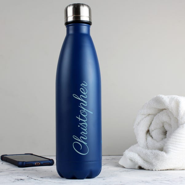  Personalised Metal Insulated Drinks Bottle Blue image 1 of 5