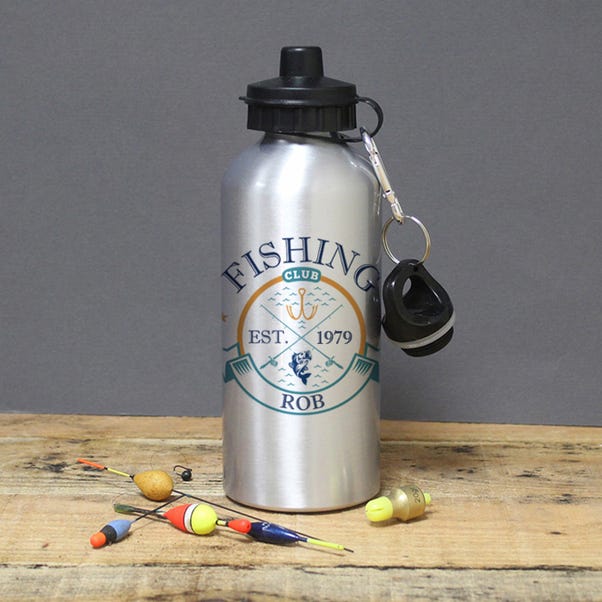  Personalised Fishing Club Silver Drinks Bottle  image 1 of 4