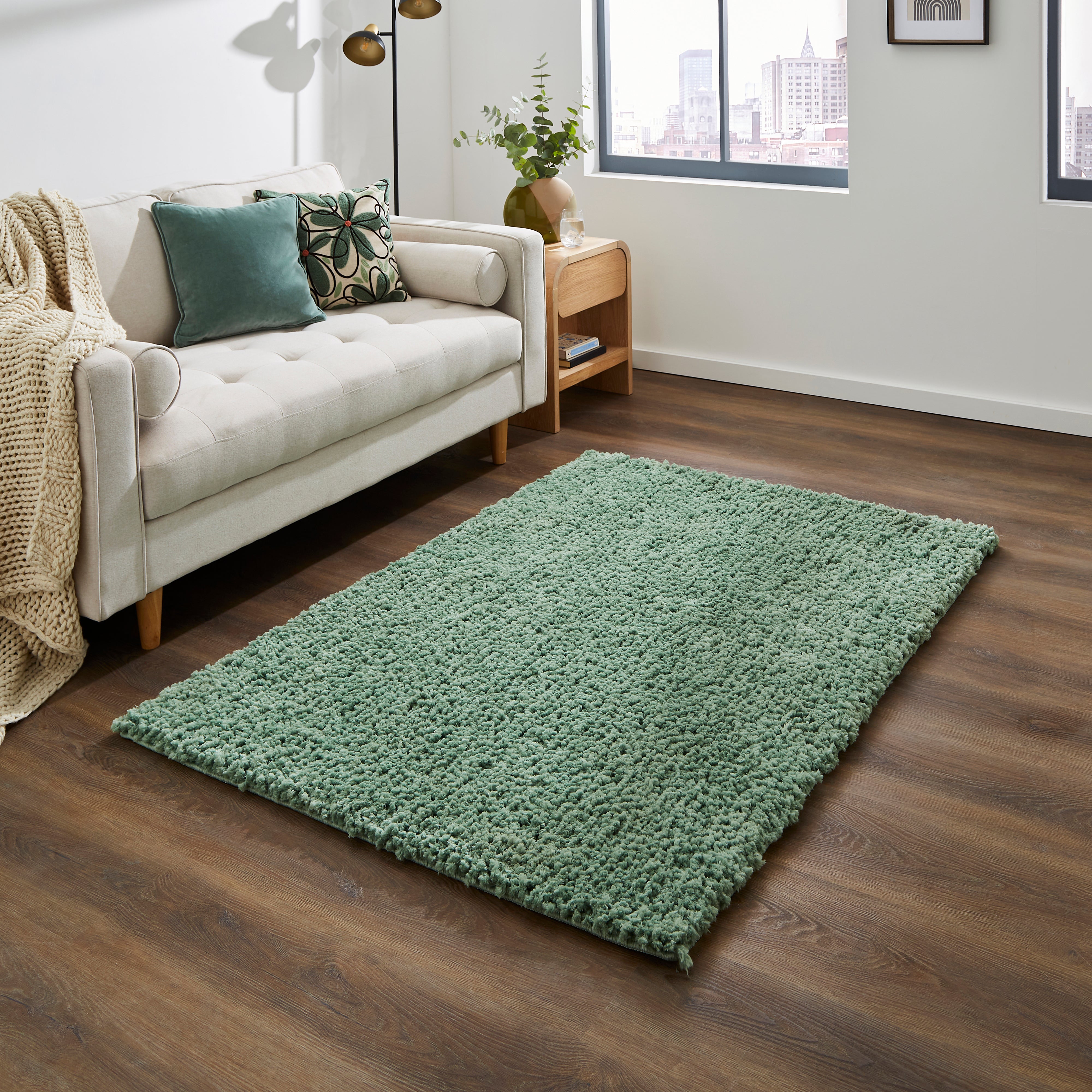 Curly Twist Rug Green