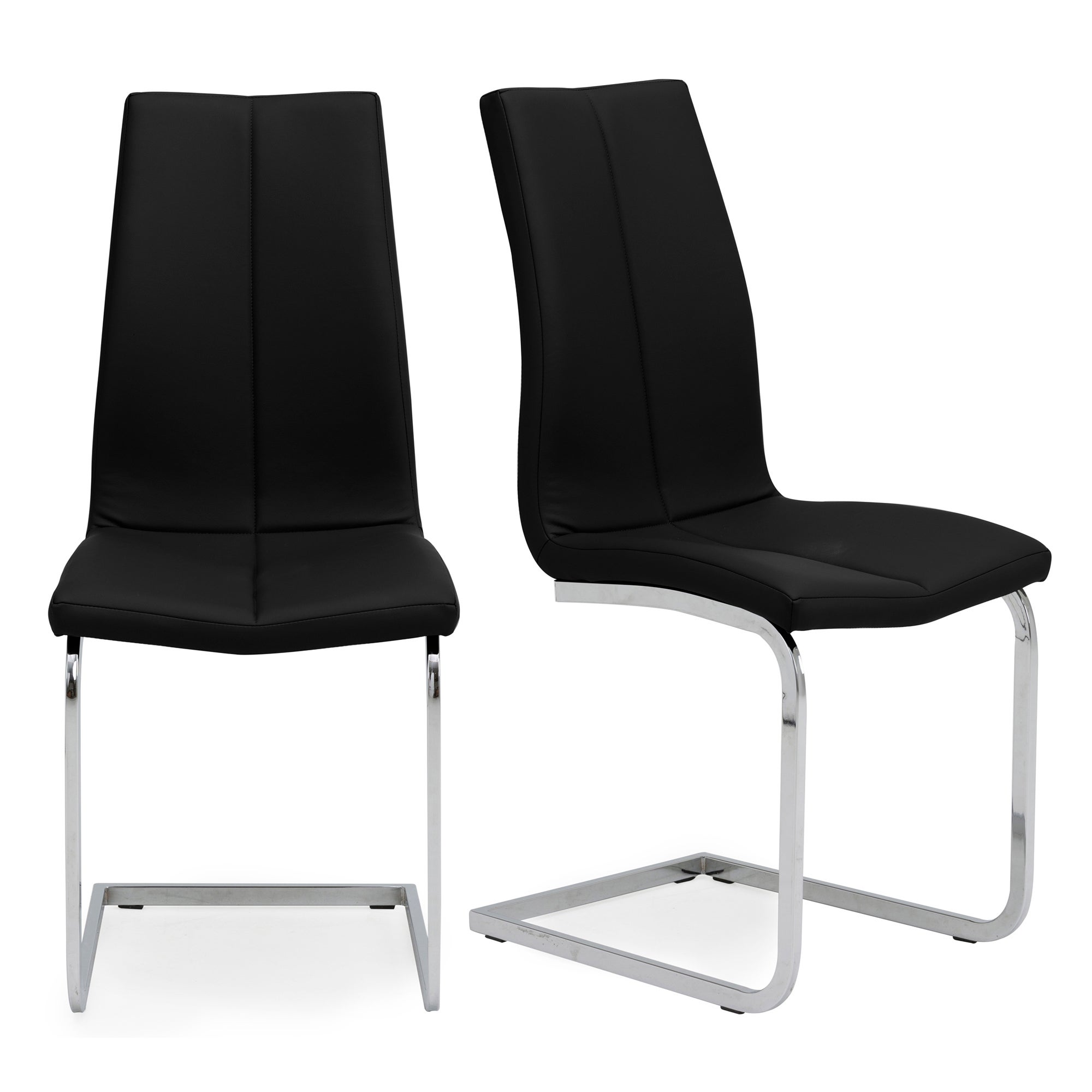 Set Of 2 Jamison Dining Chairs Faux Leather Black