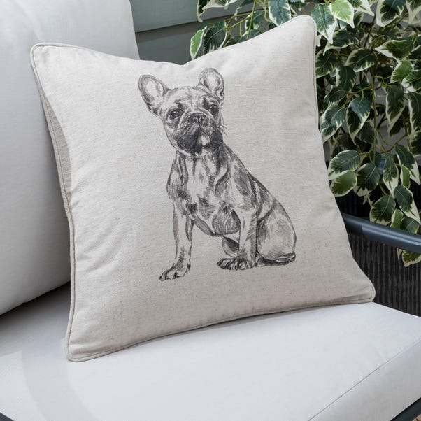 French Bulldog Square Outdoor Cushion image 1 of 2