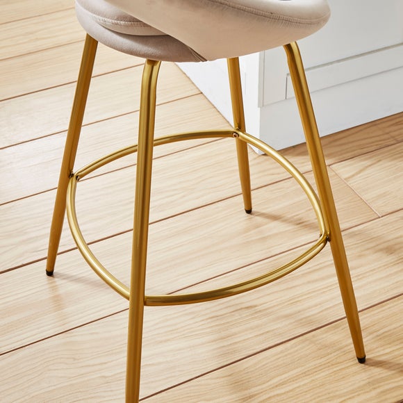 Lucie Velvet Bar Stool Dunelm