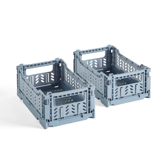 Pack of 2 Foldable Crates Dunelm