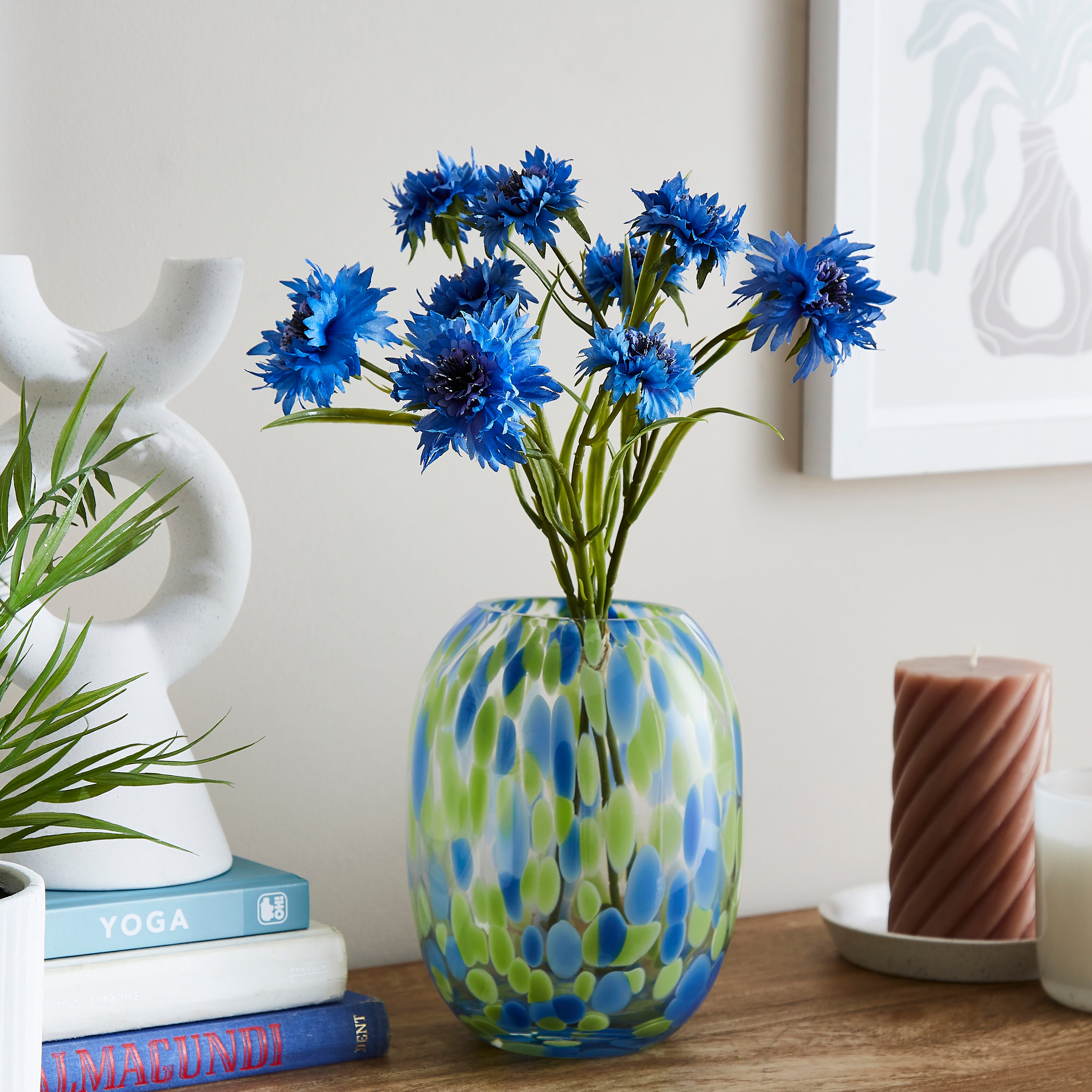 Artificial Blue Cornflower Bouquet | Dunelm