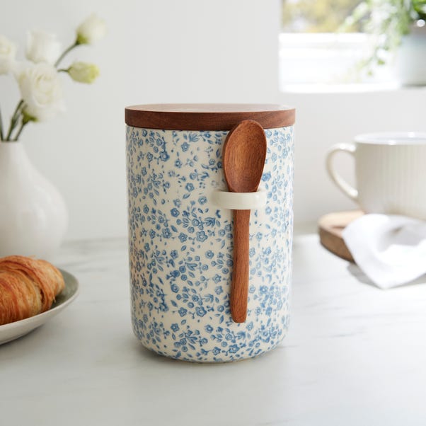Floral Canister with Spoon image 1 of 3