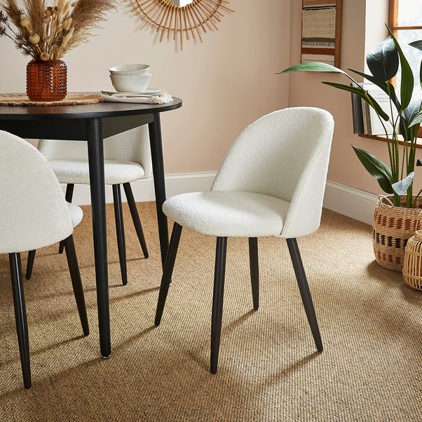 Astrid Dining Chair, Ivory Boucle image 1 of 6