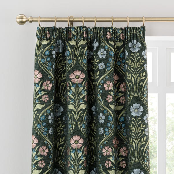 Chalfield Green Pencil Pleat Curtains image 1 of 5