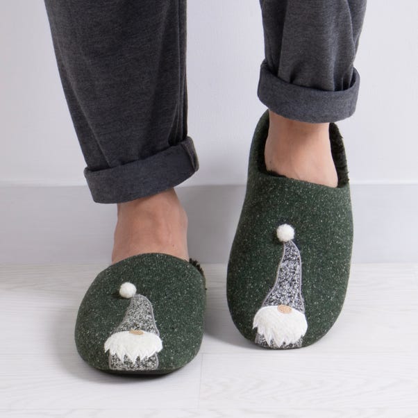 totes Novelty Gnome Applique Mule Slippers image 1 of 5