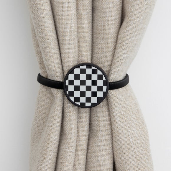 Checkerboard Magnetic Curtain Tieback