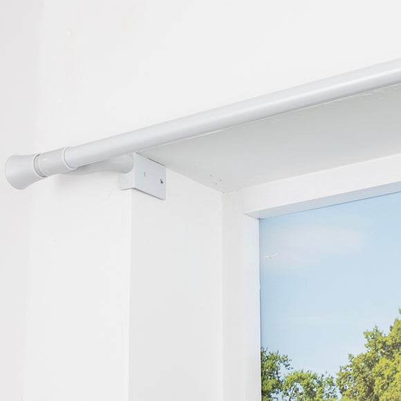 Trumpet No Drills Extendable Eyelet Curtain Pole White
