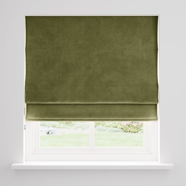 Recycled Velour Olive Roman Blind image 1 of 3
