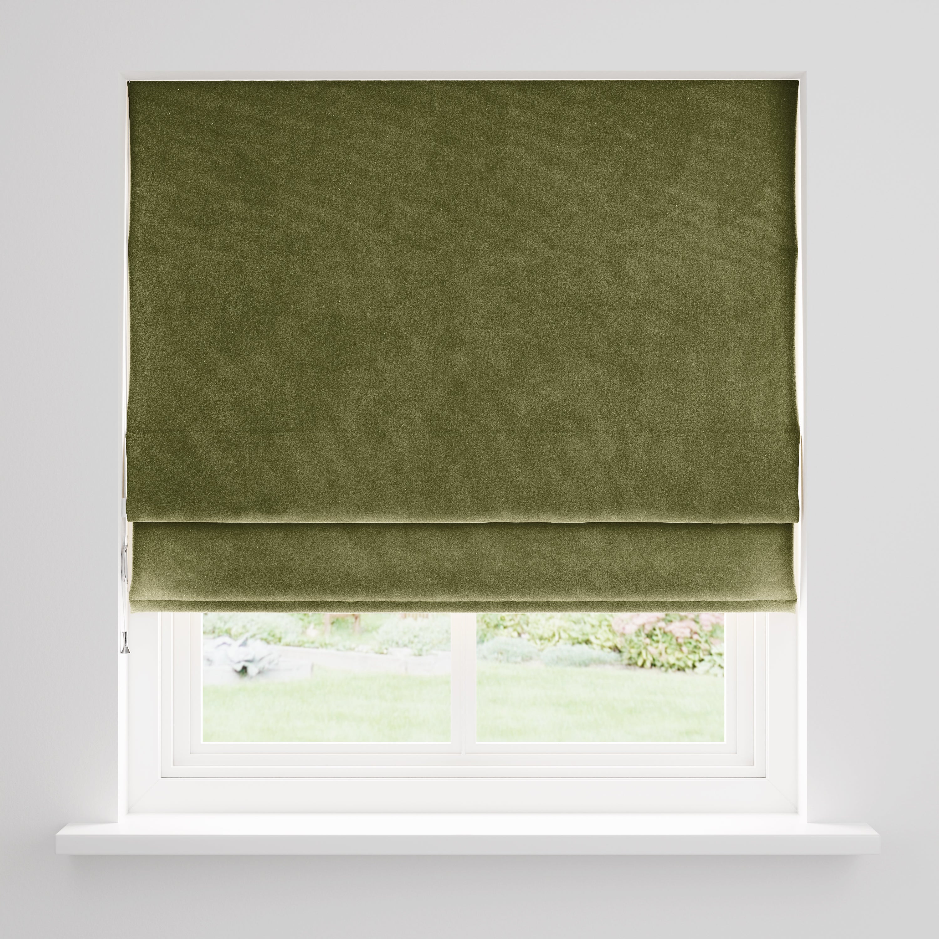 Recycled Velour Olive Roman Blind