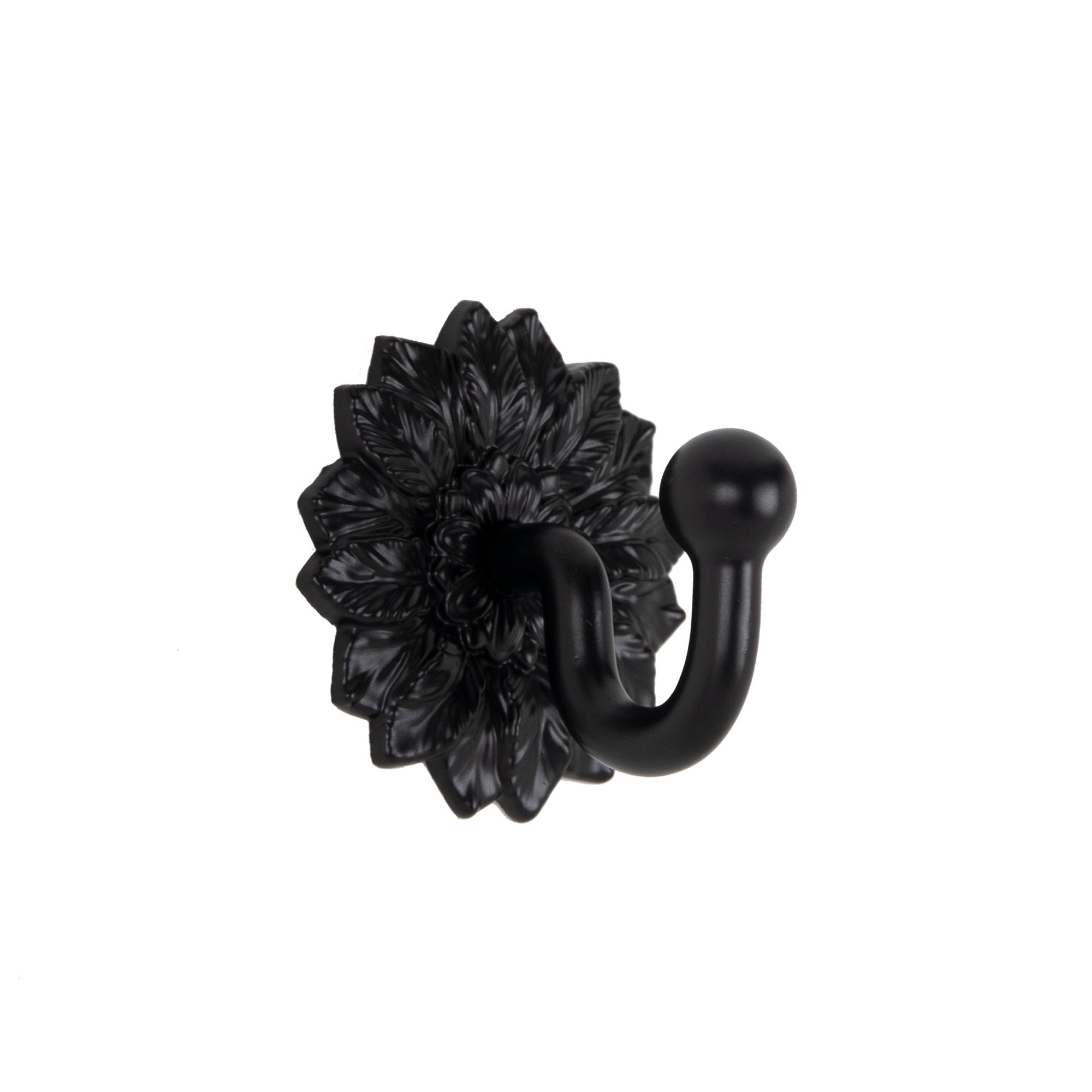 Leaf Backplate Curtain Tieback Hooks Black