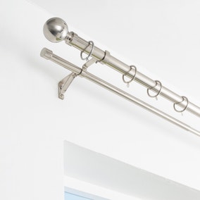 Ashton Double Layer Extendable Metal Curtain Pole with Rings
