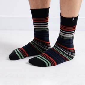 totes Pack of 2 Toasties Original Stripe Slipper Socks