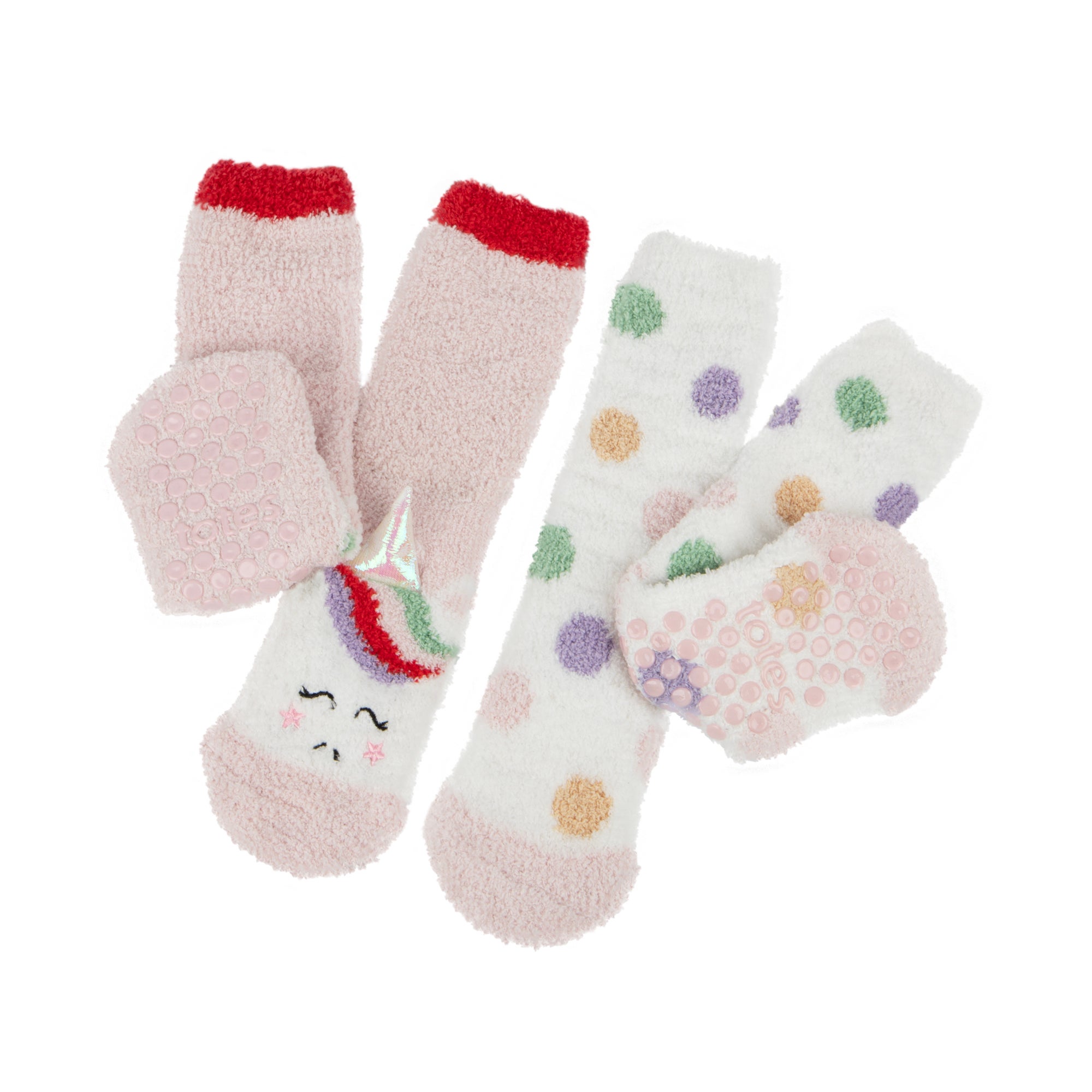 totes Pack of 2 Toasties Kids Super Soft Slipper Unicorn Socks | Dunelm