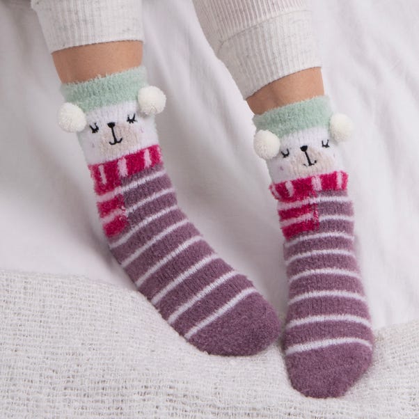 totes Novelty Super Soft Bear Slipper Socks image 1 of 3