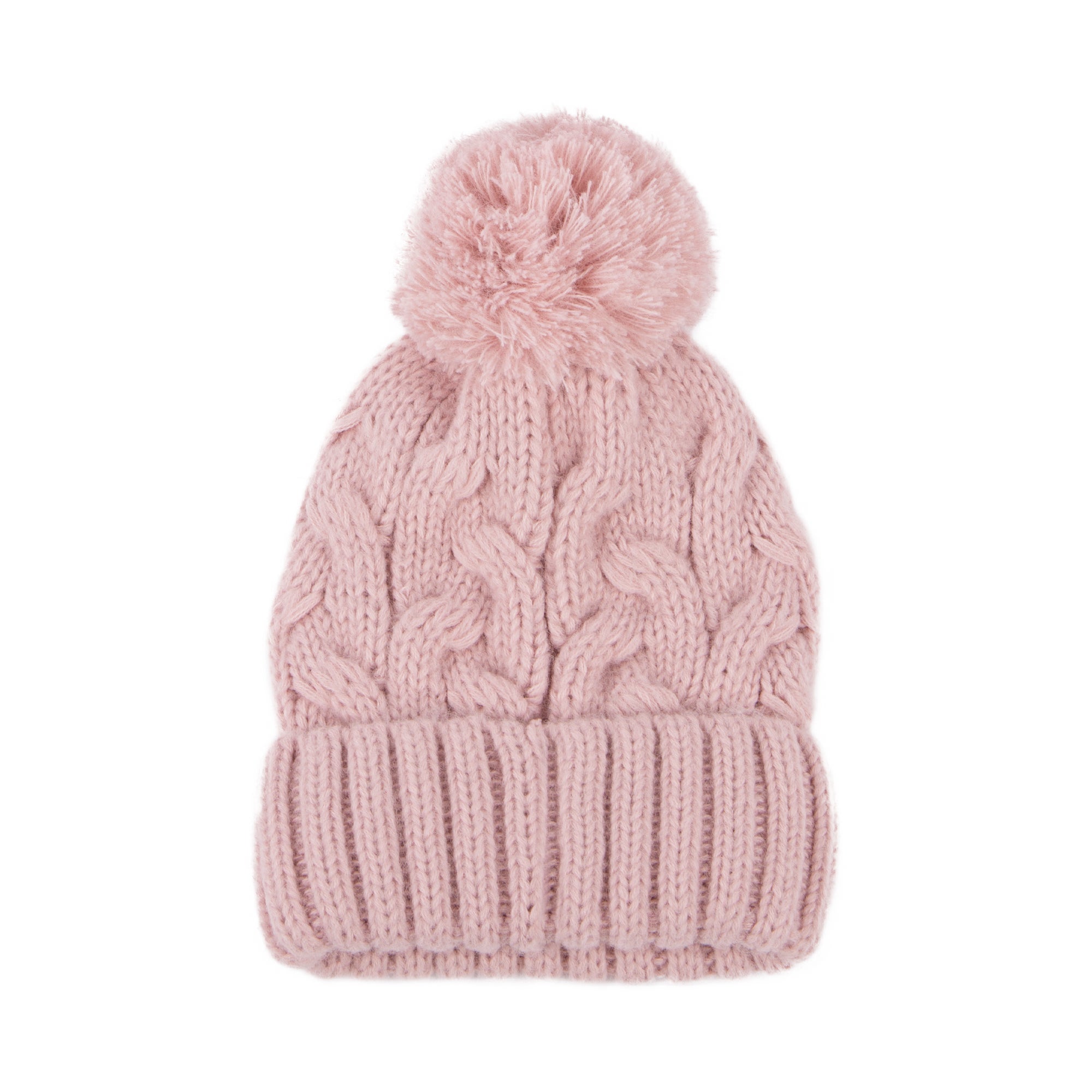 totes Cable Knit Hat with Pom Pom Detail