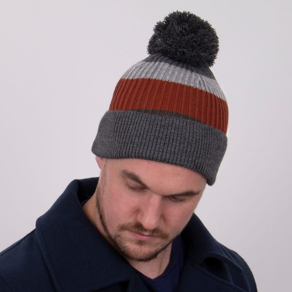 totes Rib Knitted Hat With Pom Pom Detail image 1 of 2