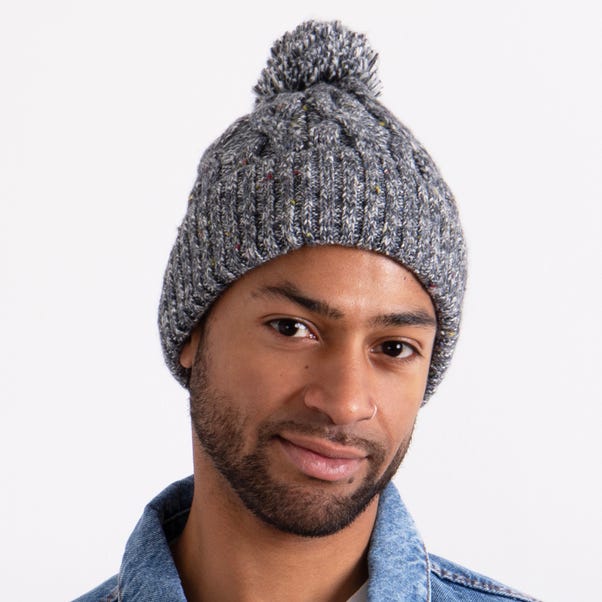 totes Nepped Knit Grey Hat image 1 of 2