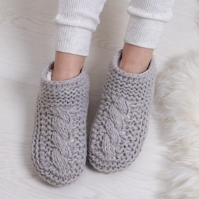 totes Chunky Knit Grey Booties