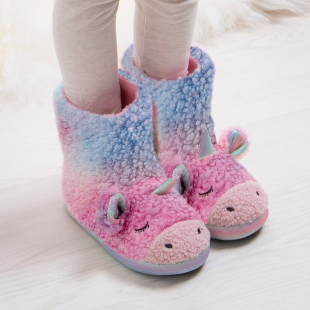 totes Kids Pink Unicorn Boot Slippers image 1 of 6
