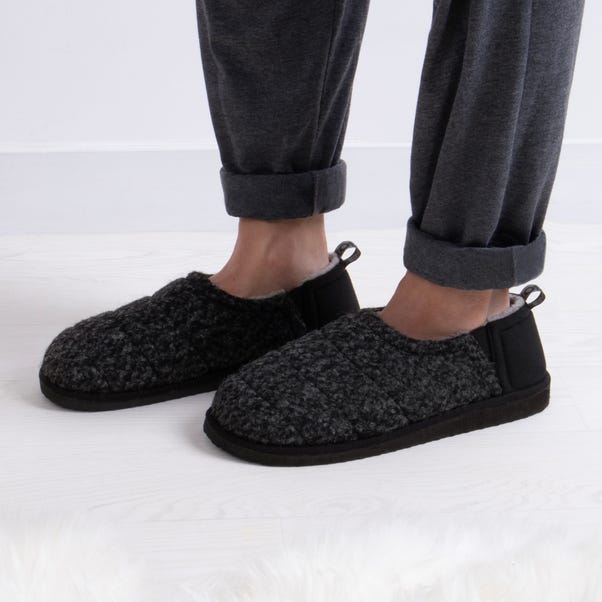 totes Quilted Black Full Back Slippers With EVA Sole image 1 of 4