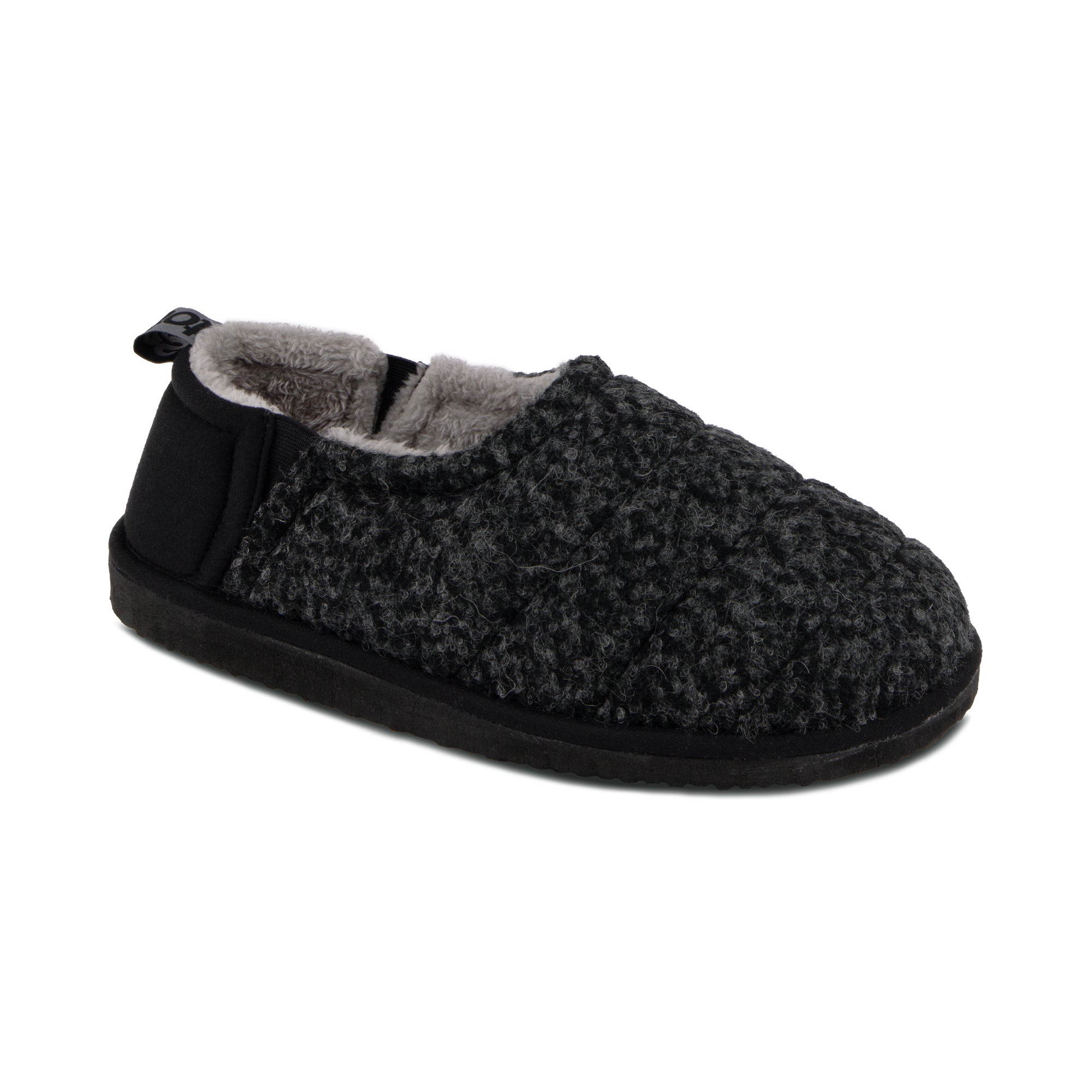 totes Quilted Black Full Back Slippers With EVA Sole | Dunelm