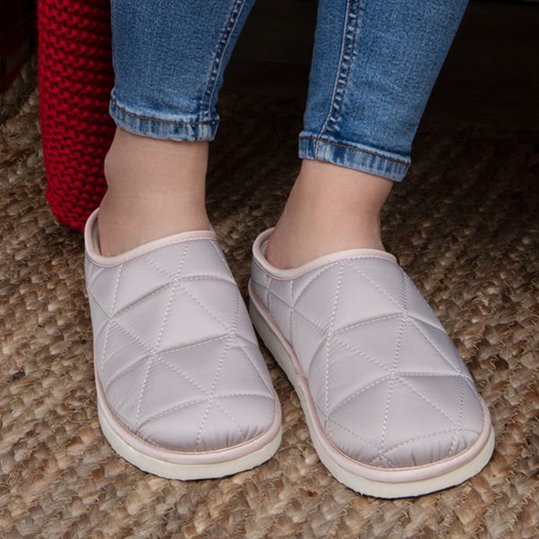 totes Kids Premium Quilted Pink Mule Slippers image 1 of 5