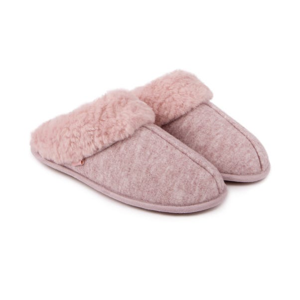 totes Knitted Pink Mule Slippers image 1 of 4