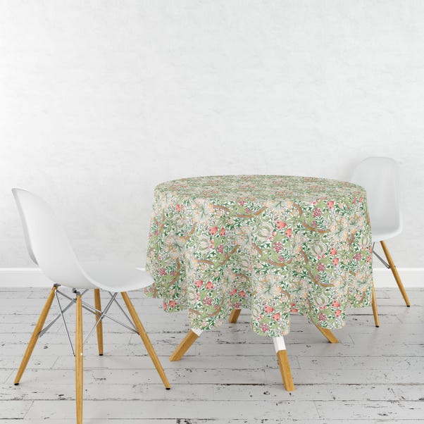 William Morris Golden Lily Circular Acrylic Coated Tablecloth image 1 of 1