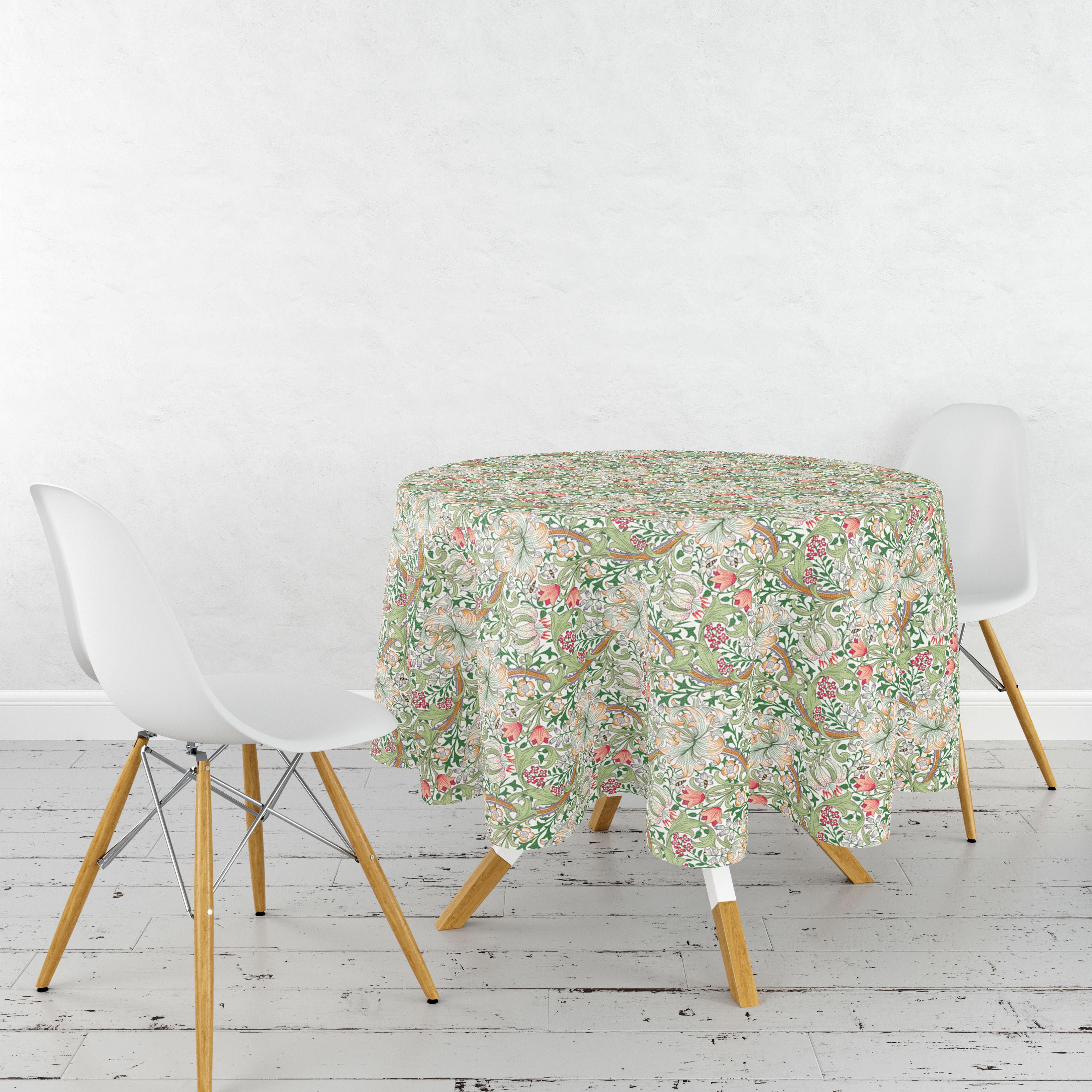 William Morris Golden Lily Circular Acrylic Coated Tablecloth