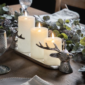 Stag Pillar Candle Holder