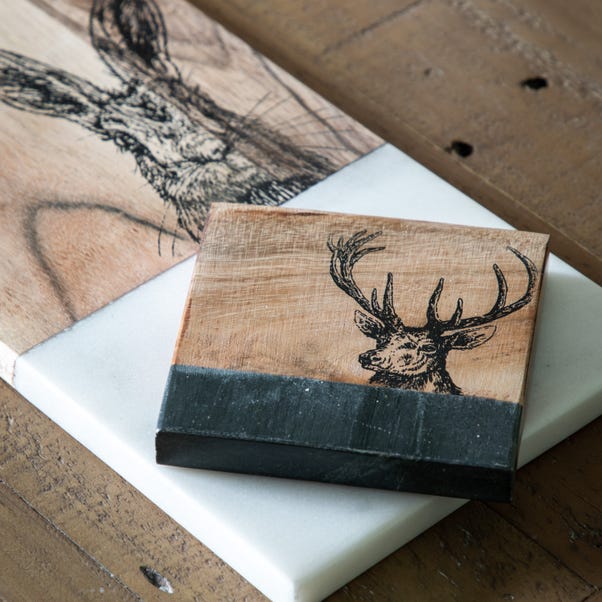 Set of 4 Marble Stag Coasters image 1 of 2