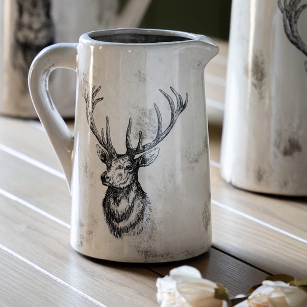 Stag Distressed Pitcher Vase image 1 of 6