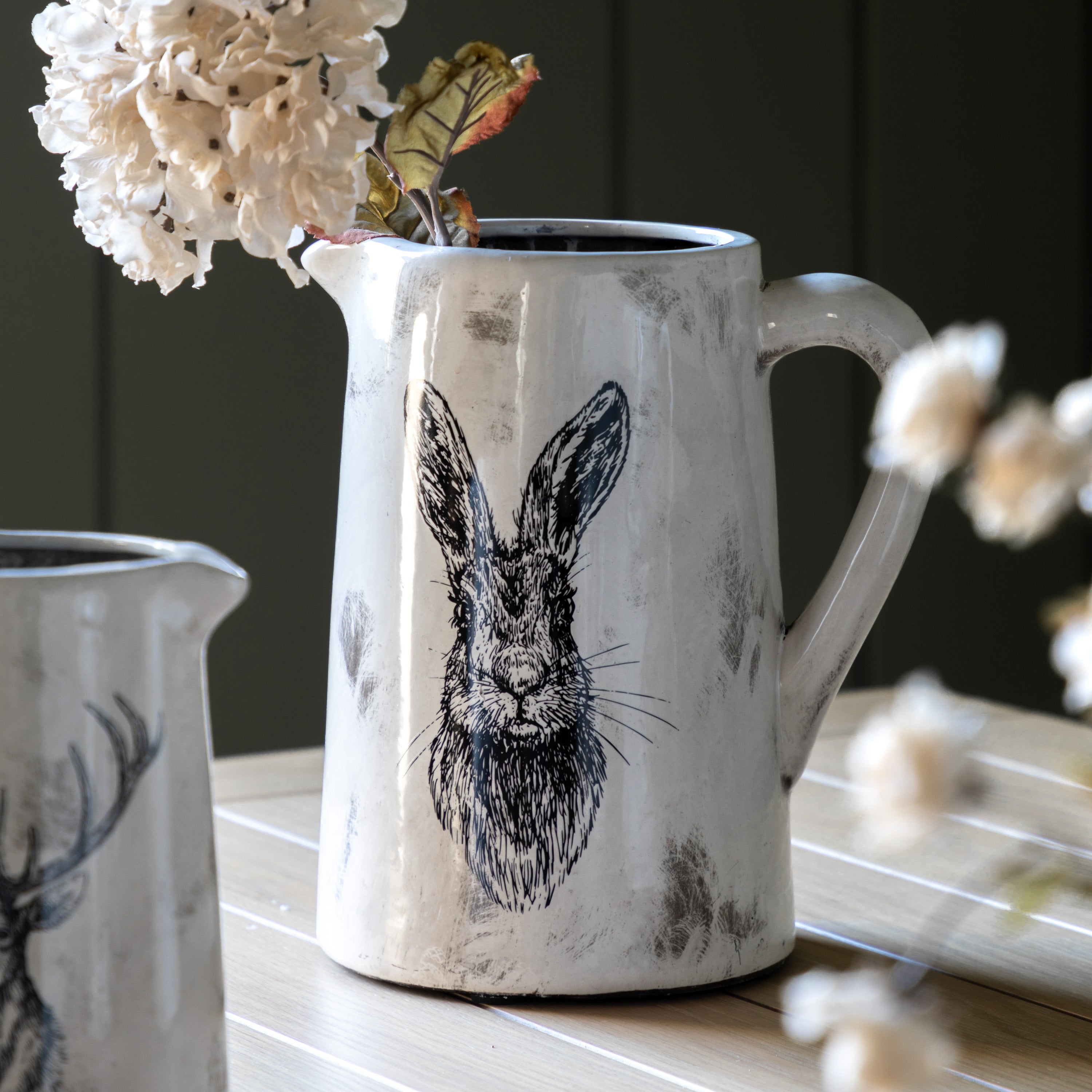 Hare Distressed Pitcher Vase