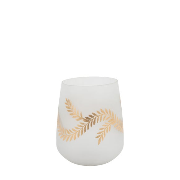 Leaf Detail Hurricane Vase Candle Holder Dunelm