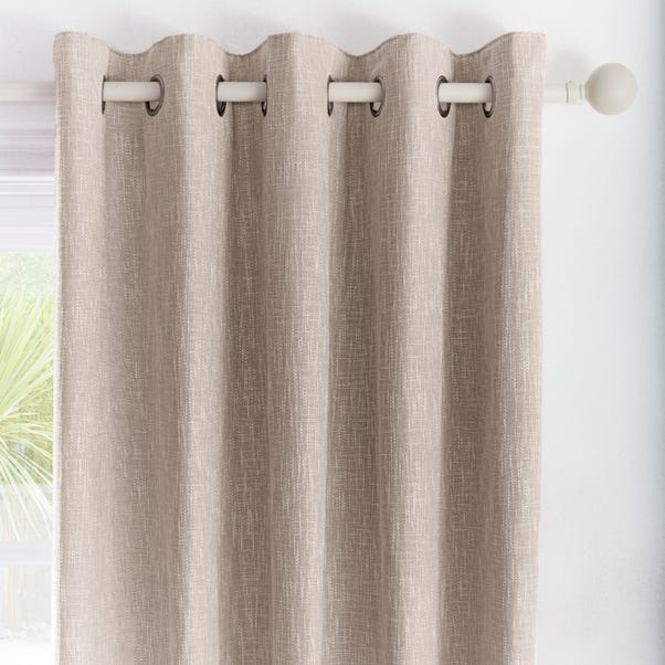 Appletree Loft Boucle Woven Linen Eyelet Curtains image 1 of 2