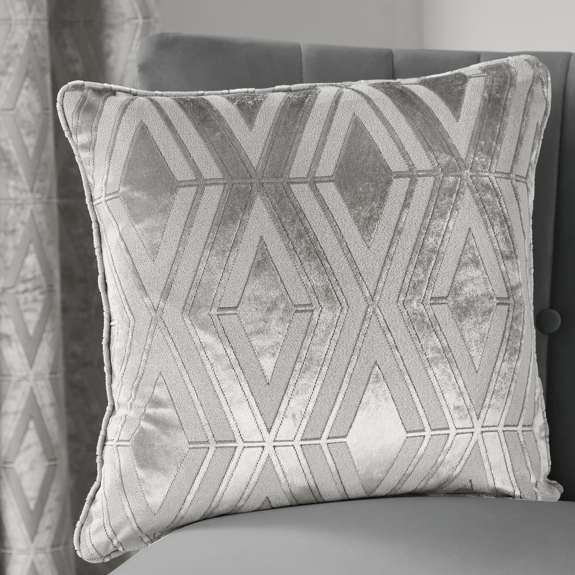 Curtina Marco Jacquard Cushion Cover Silver