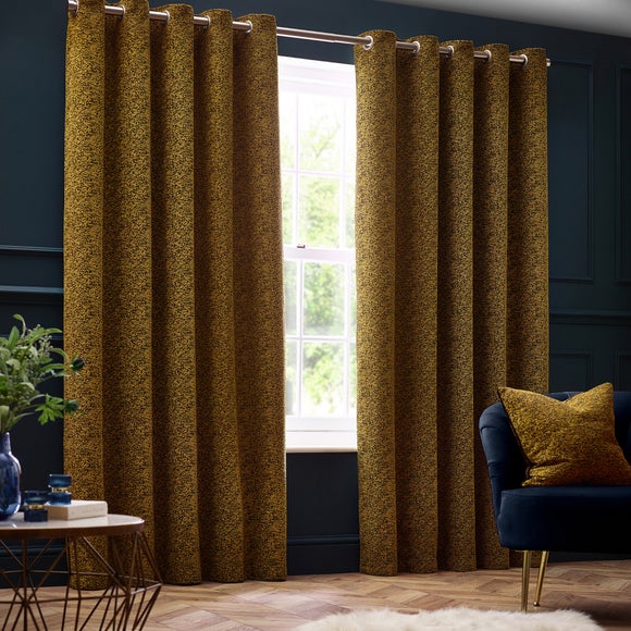 Galaxy Gold Eyelet Curtains Dunelm