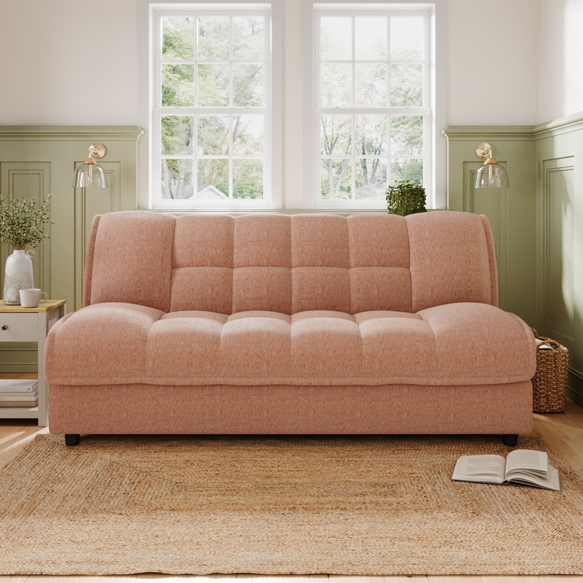 Emery Squish Soft Chenille Clic Clac Storage Sofa Bed