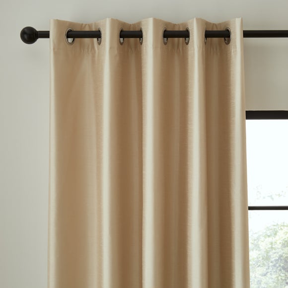 Photos - Curtains & Drapes Catherine Lansfield Faux Silk Blackout Thermal Eyelet Curtains 