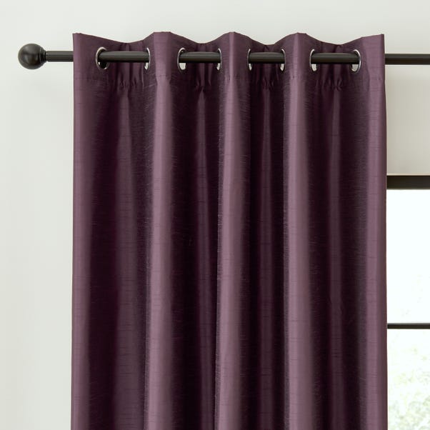 Catherine Lansfield Faux Silk Blackout Thermal Eyelet Curtains image 1 of 8