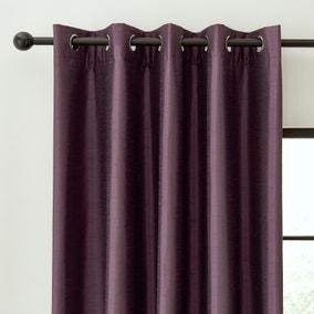 Catherine Lansfield Faux Silk Blackout Thermal Eyelet Curtains