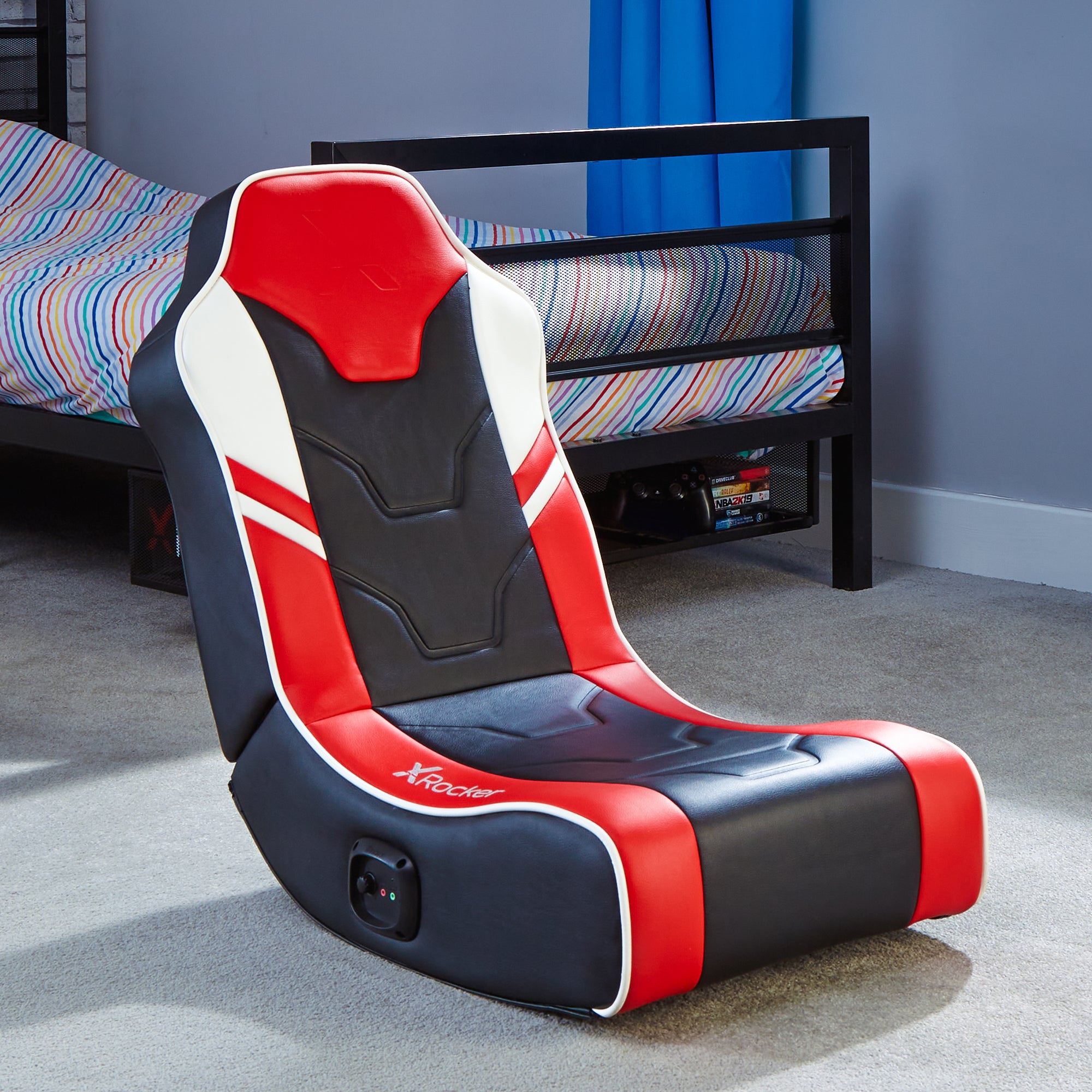 X Rocker Shadow 20 Stereo Audio Floor Rocker Gaming Chair Red