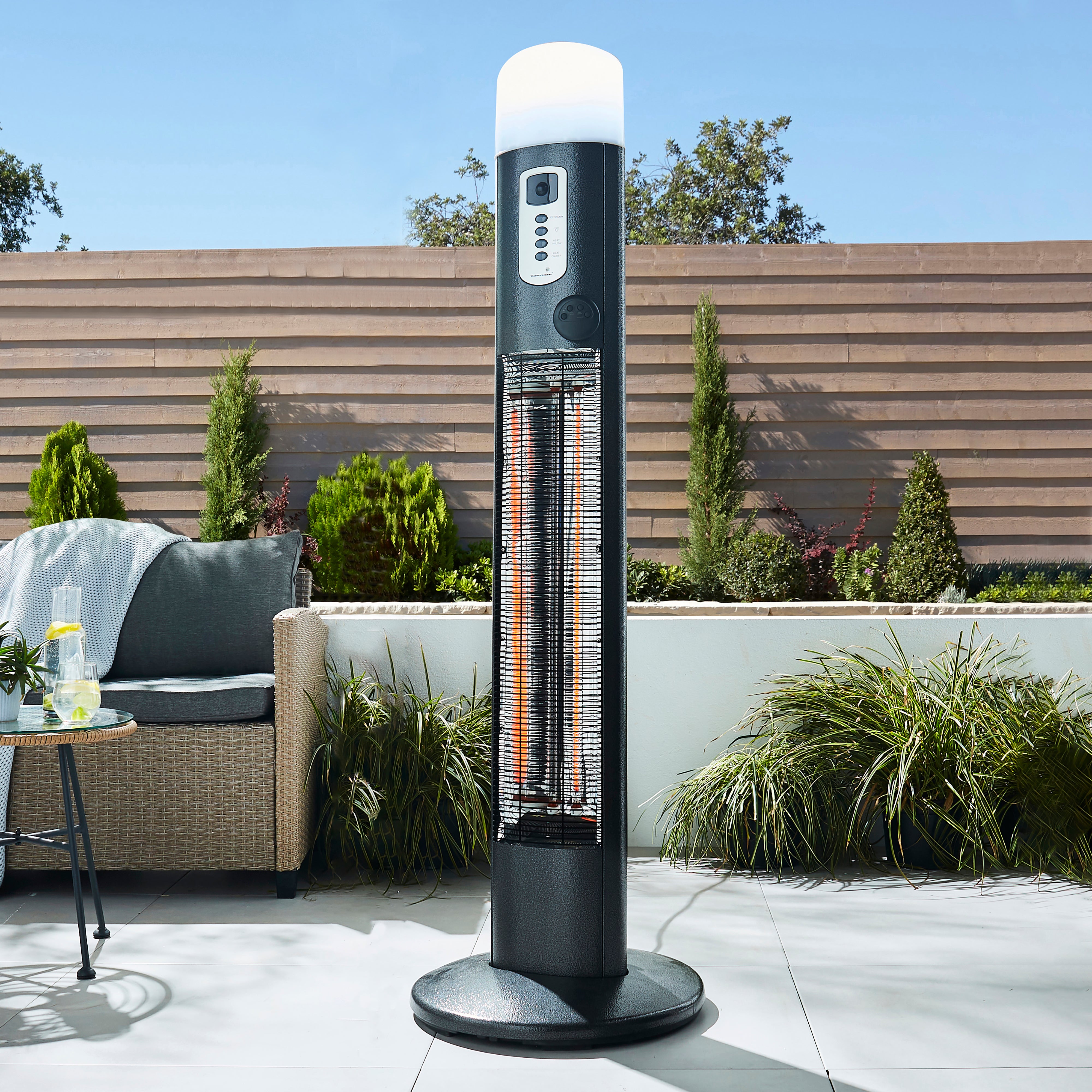 Amber Outdoor Pedestal Heater with Remote Control
