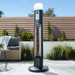 Amber Outdoor Pedestal Heater With Remote Control