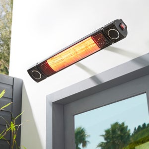 Flint Outdoor Wall Mounted Heater With Bluetooth Speaker & Remote Control